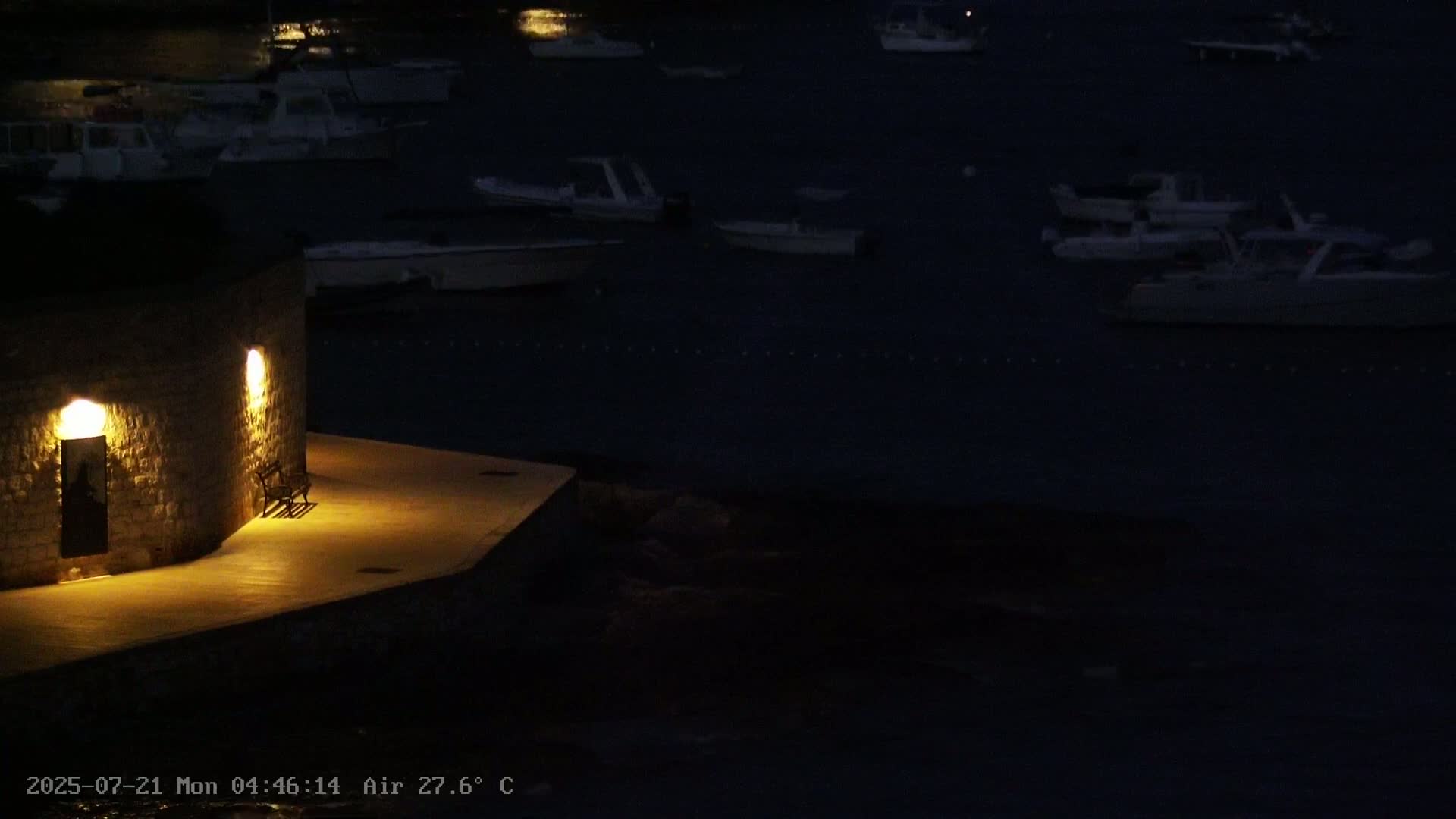 Dalmatia, Hvar Town  & Adriatic Coast Beach Kriza Panaromic Live Cam - Hvar, Grad Hvar, Split-Dalmatia, Croatia
