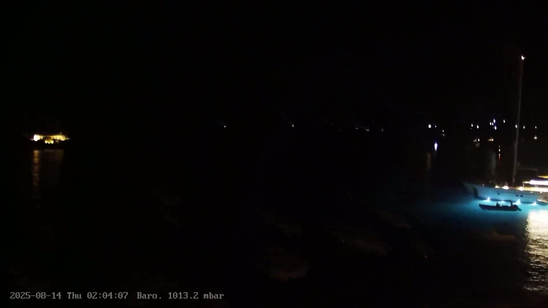 Dalmatia, Hvar Town  & Adriatic Coast Beach Kriza Panaromic Live Cam - Hvar, Grad Hvar, Split-Dalmatia, Croatia
