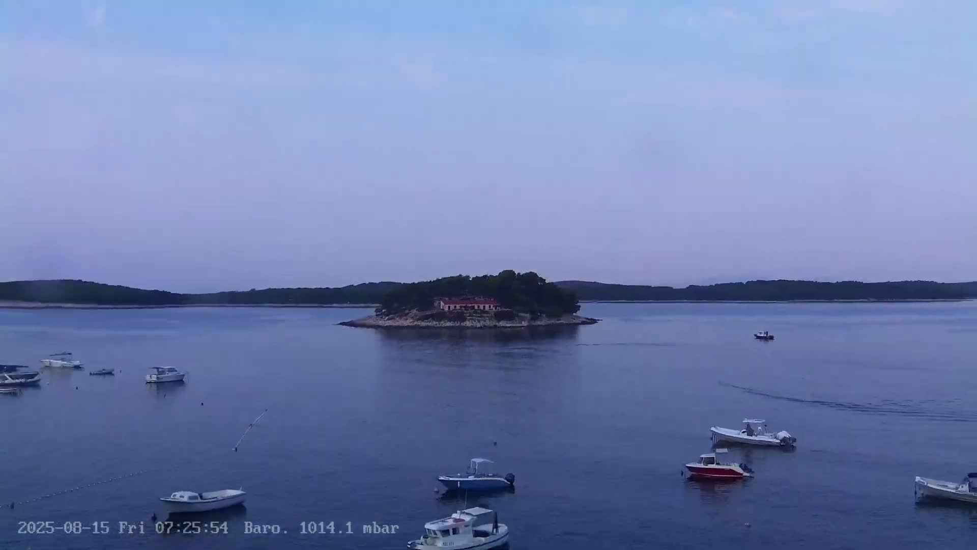 Dalmatia, Hvar Town  & Adriatic Coast Beach Kriza Panaromic Live Cam - Hvar, Grad Hvar, Split-Dalmatia, Croatia