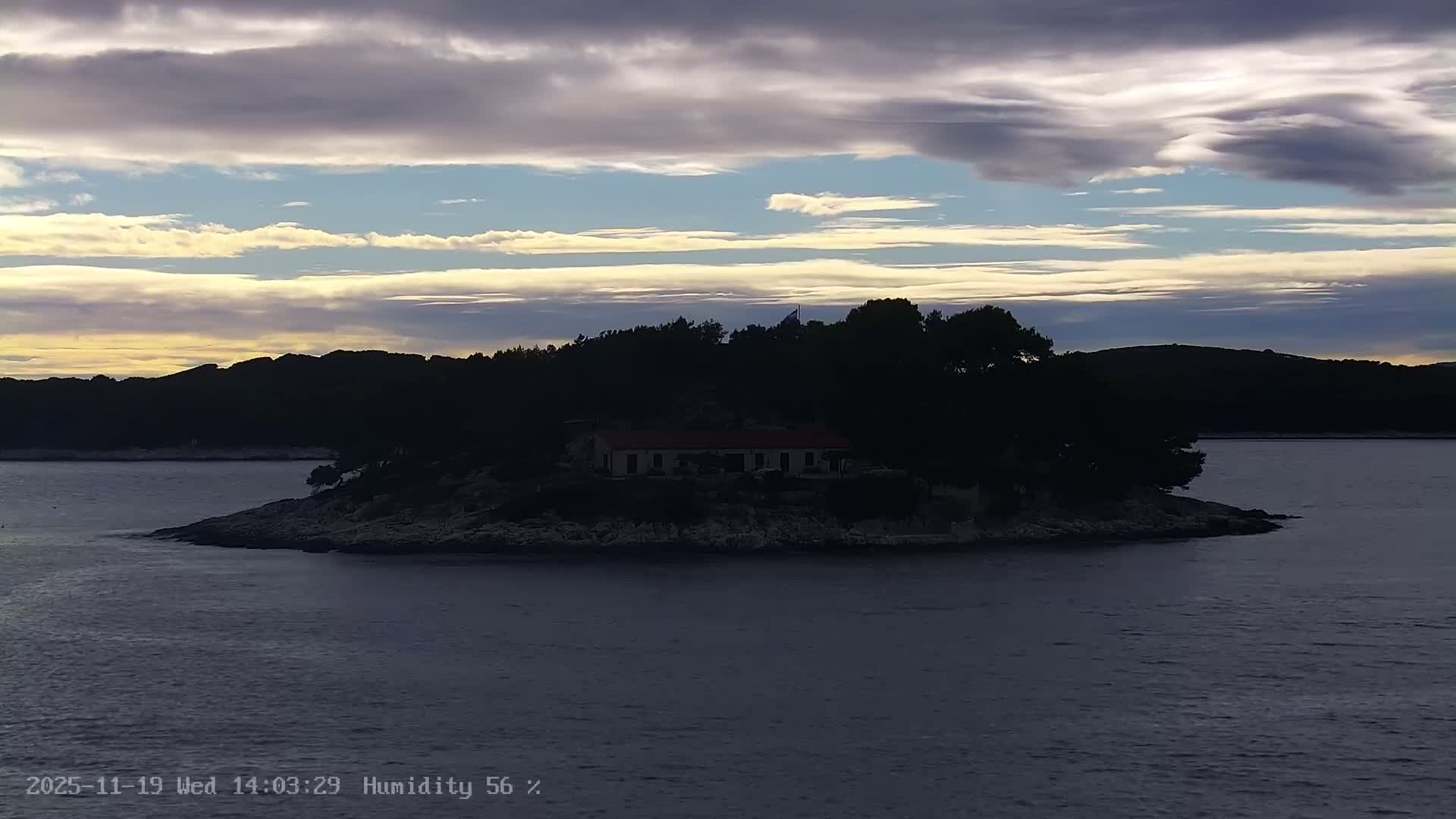 Dalmatia, Hvar Town  & Adriatic Coast Beach Kriza Panaromic Live Cam - Hvar, Grad Hvar, Split-Dalmatia, Croatia