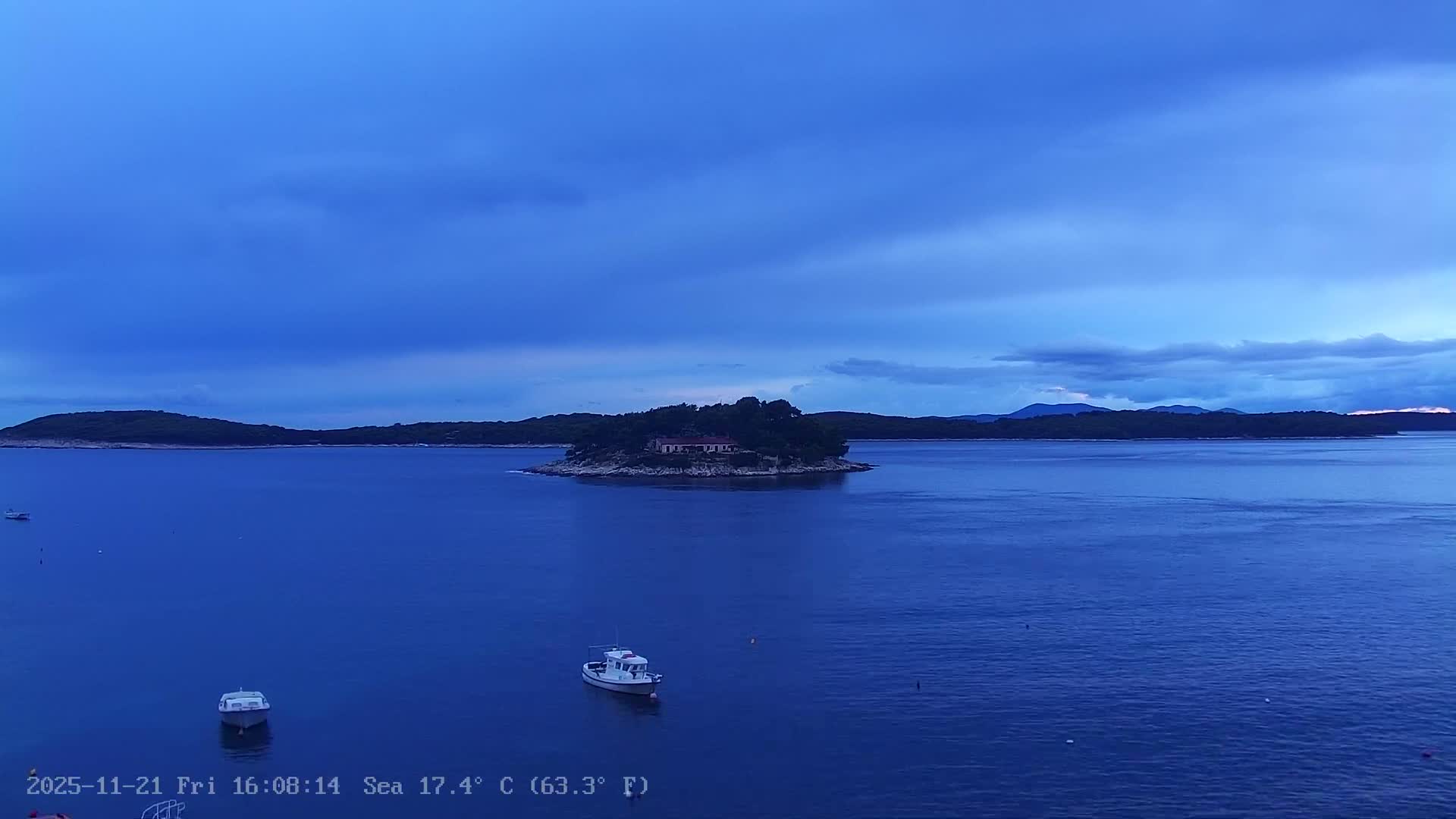 Dalmatia, Hvar Town  & Adriatic Coast Beach Kriza Panaromic Live Cam - Hvar, Grad Hvar, Split-Dalmatia, Croatia