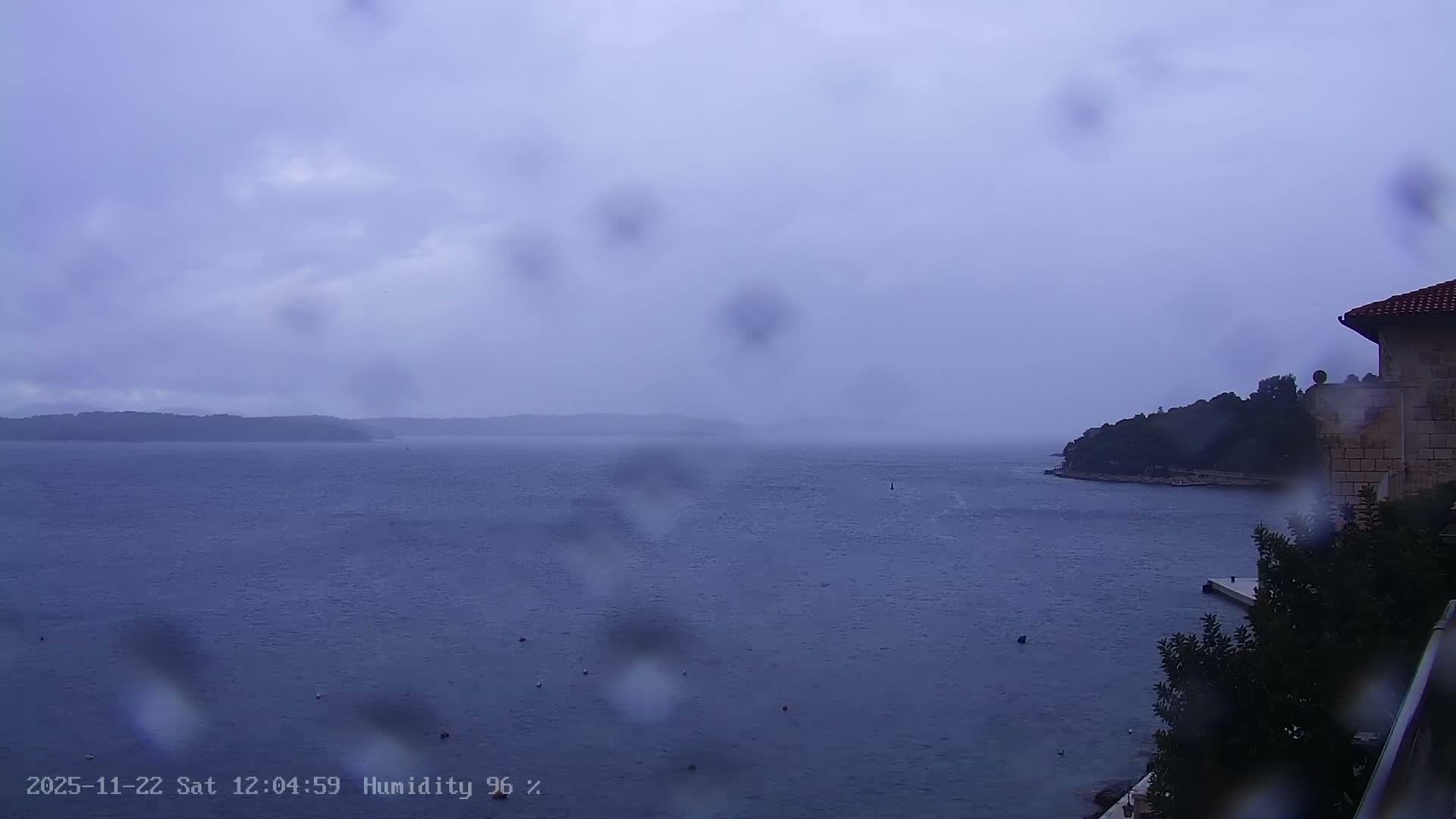 Dalmatia, Hvar Town  & Adriatic Coast Beach Kriza Panaromic Live Cam - Hvar, Grad Hvar, Split-Dalmatia, Croatia