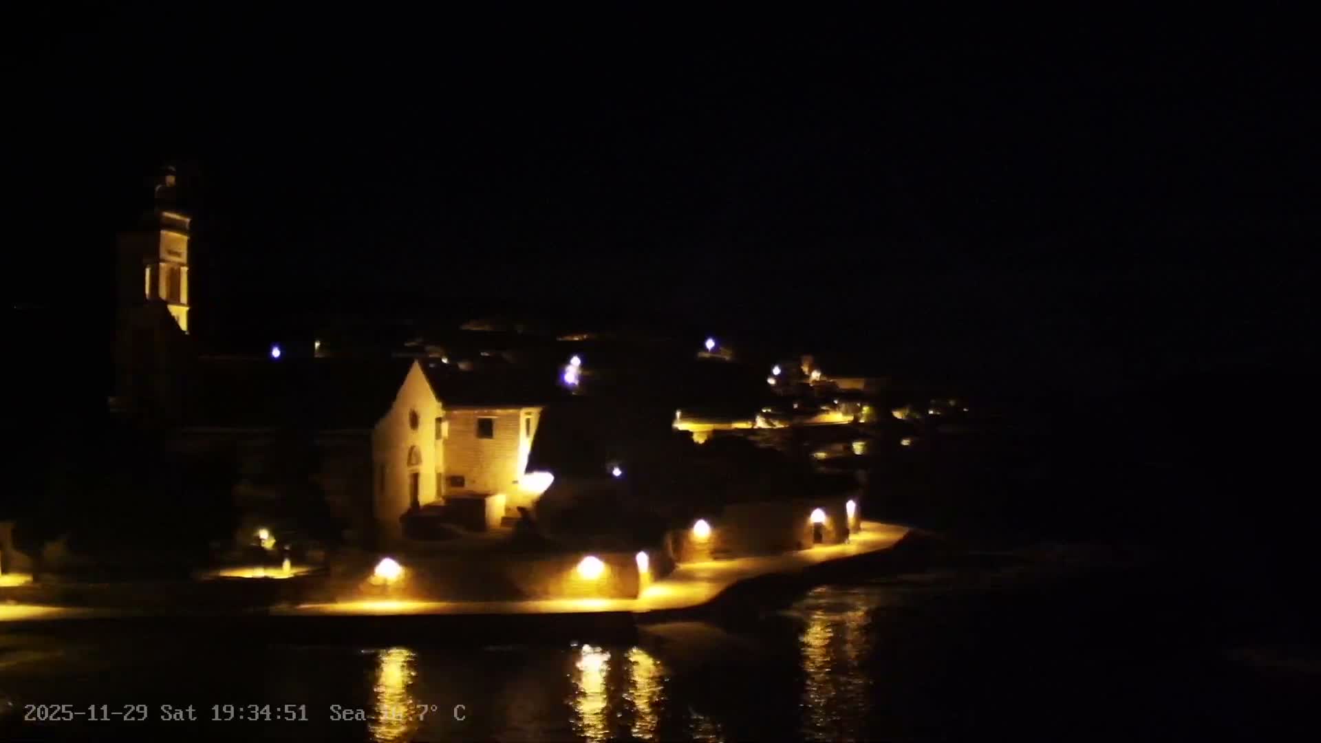Dalmatia, Hvar Town  & Adriatic Coast Beach Kriza Panaromic Live Cam - Hvar, Grad Hvar, Split-Dalmatia, Croatia