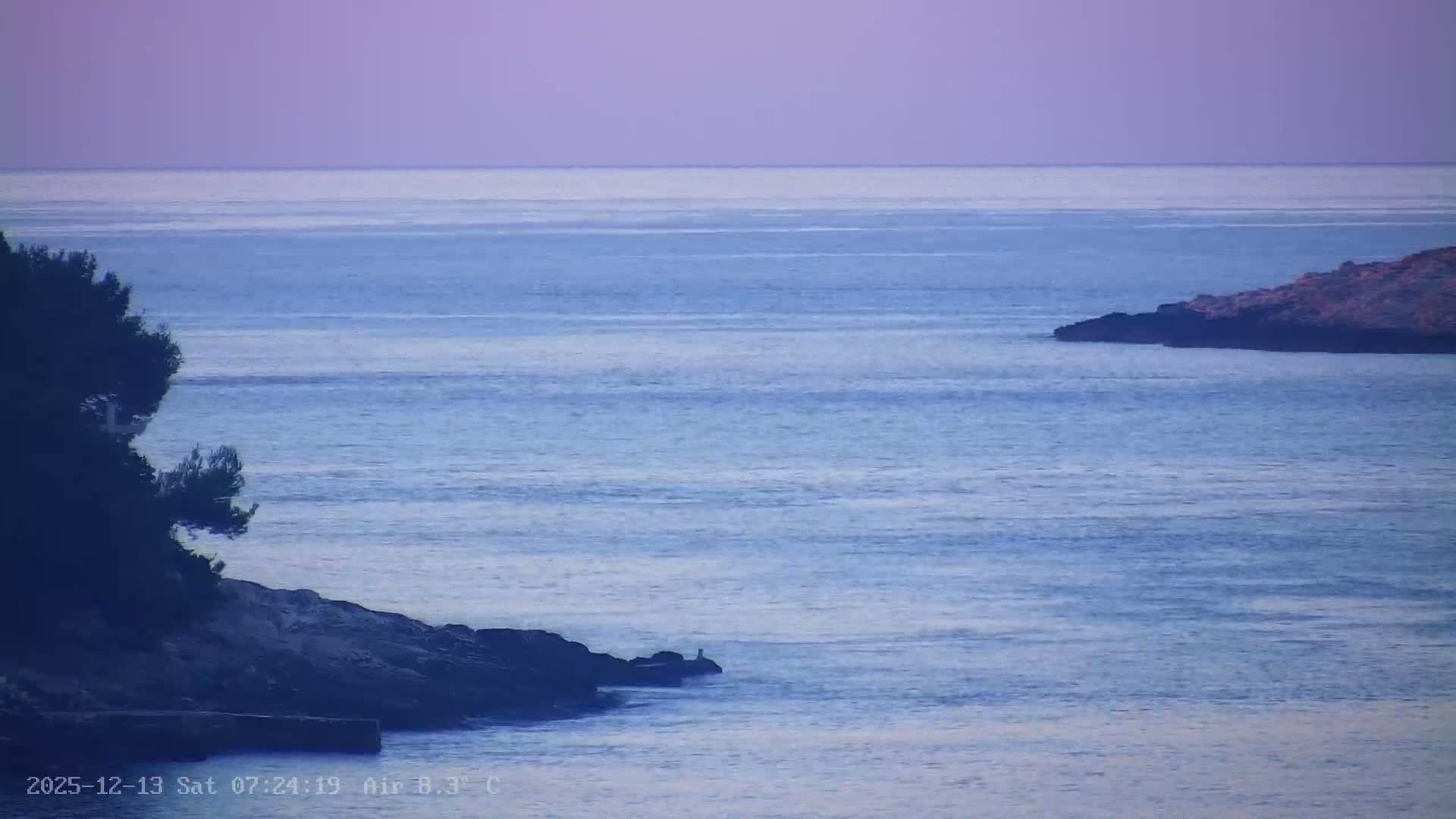 Dalmatia, Hvar Town  & Adriatic Coast Beach Kriza Panaromic Live Cam - Hvar, Grad Hvar, Split-Dalmatia, Croatia