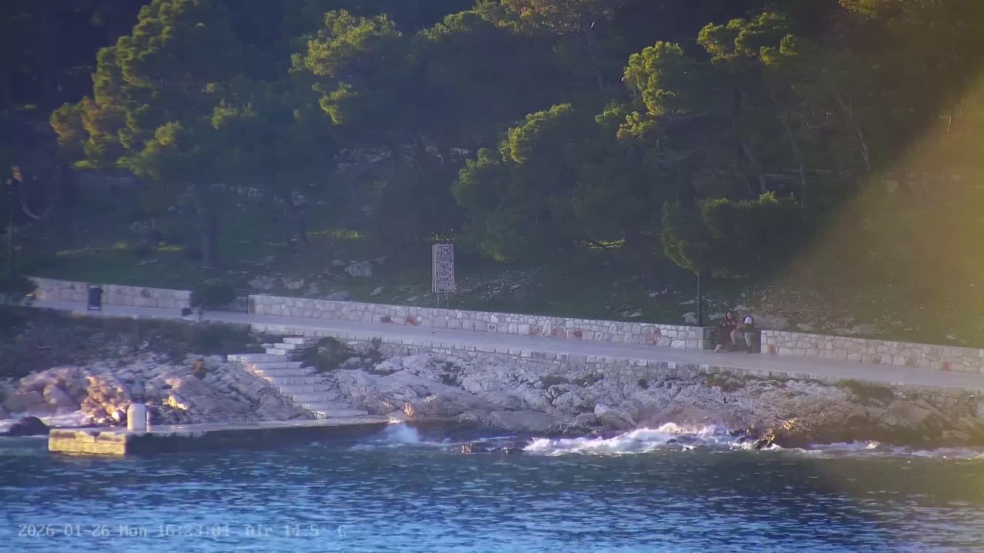 Dalmatia, Hvar Town  & Adriatic Coast Beach Kriza Panaromic Live Cam - Hvar, Grad Hvar, Split-Dalmatia, Croatia