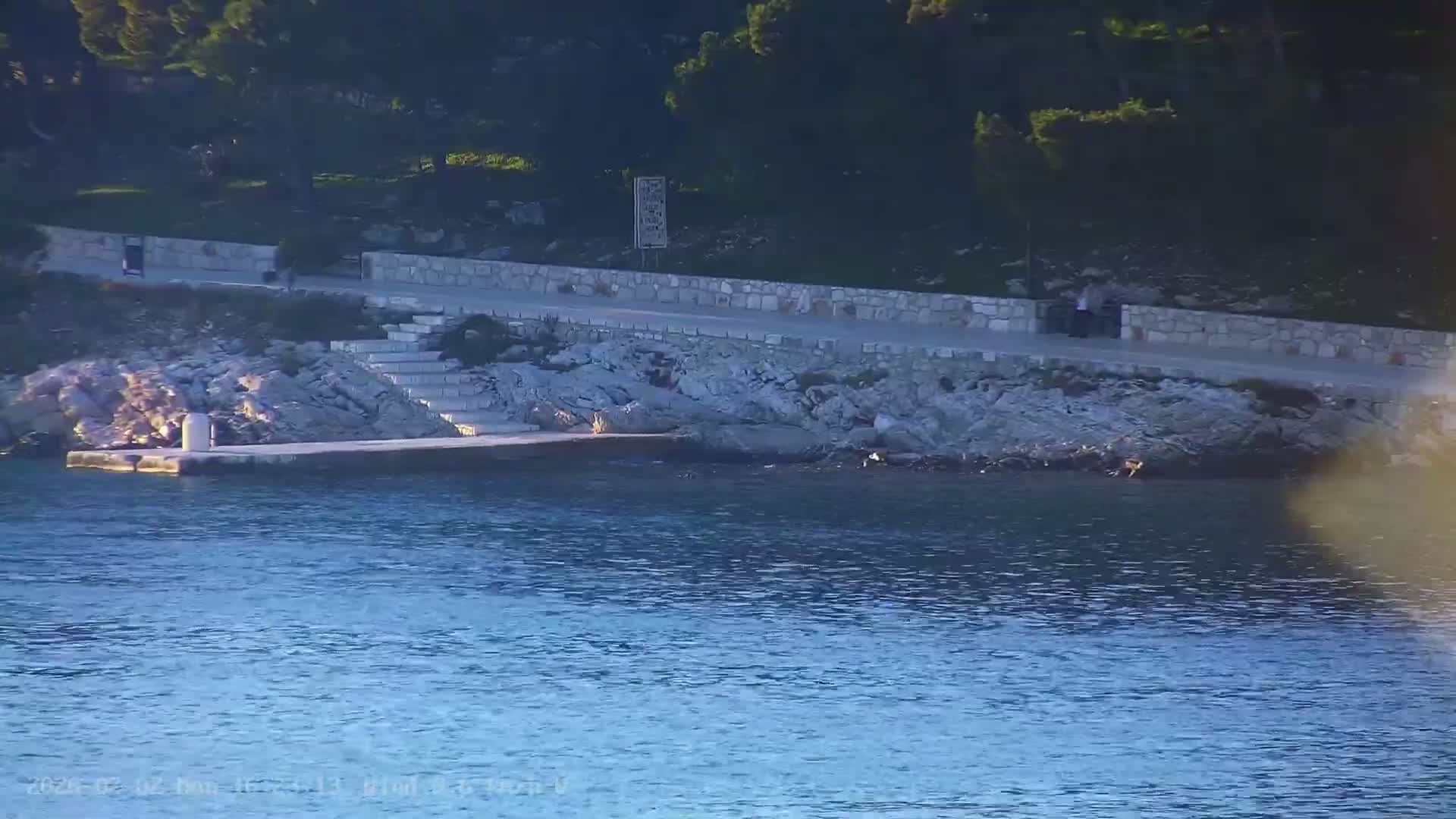 Dalmatia, Hvar Town  & Adriatic Coast Beach Kriza Panaromic Live Cam - Hvar, Grad Hvar, Split-Dalmatia, Croatia