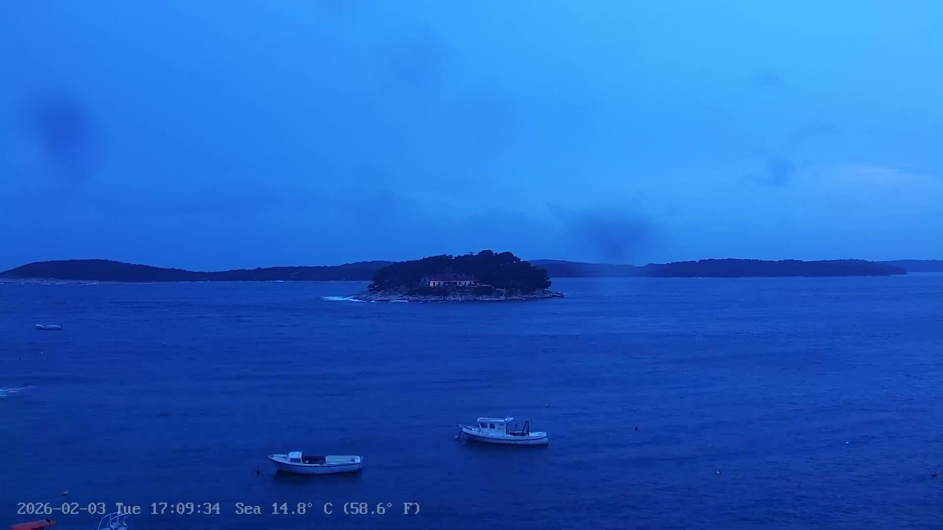 Dalmatia, Hvar Town  & Adriatic Coast Beach Kriza Panaromic Live Cam - Hvar, Grad Hvar, Split-Dalmatia, Croatia