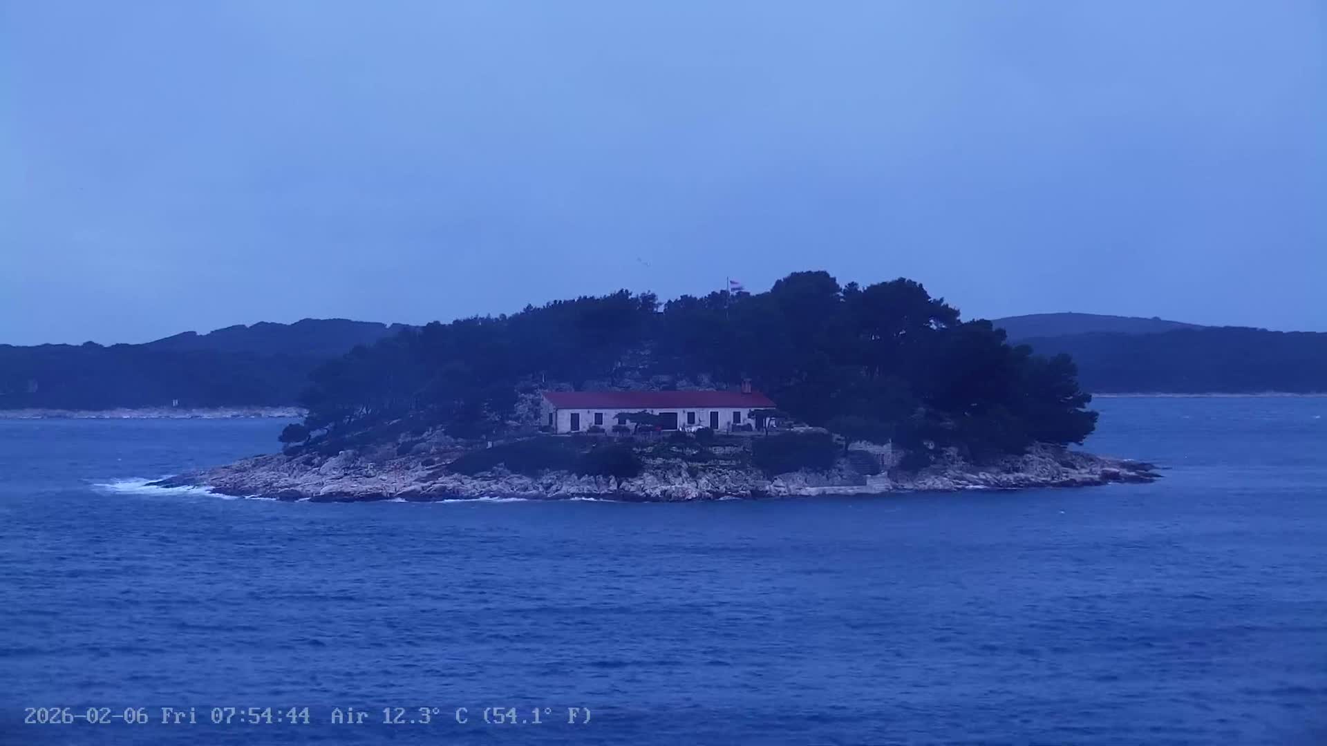 Dalmatia, Hvar Town  & Adriatic Coast Beach Kriza Panaromic Live Cam - Hvar, Grad Hvar, Split-Dalmatia, Croatia