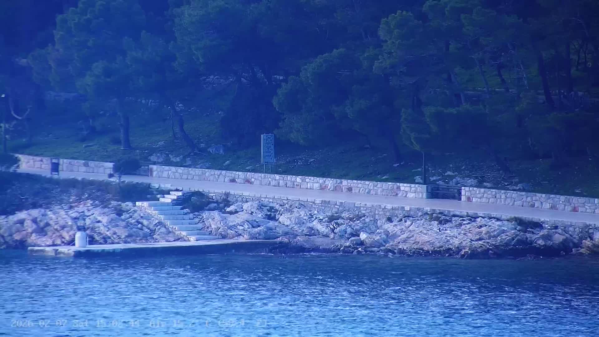 Dalmatia, Hvar Town  & Adriatic Coast Beach Kriza Panaromic Live Cam - Hvar, Grad Hvar, Split-Dalmatia, Croatia