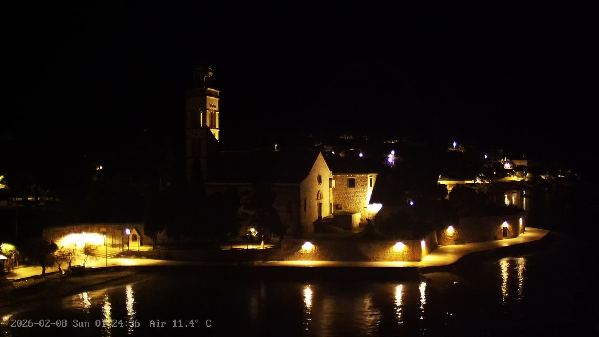 Dalmatia, Hvar Town  & Adriatic Coast Beach Kriza Panaromic Live Cam - Hvar, Grad Hvar, Split-Dalmatia, Croatia