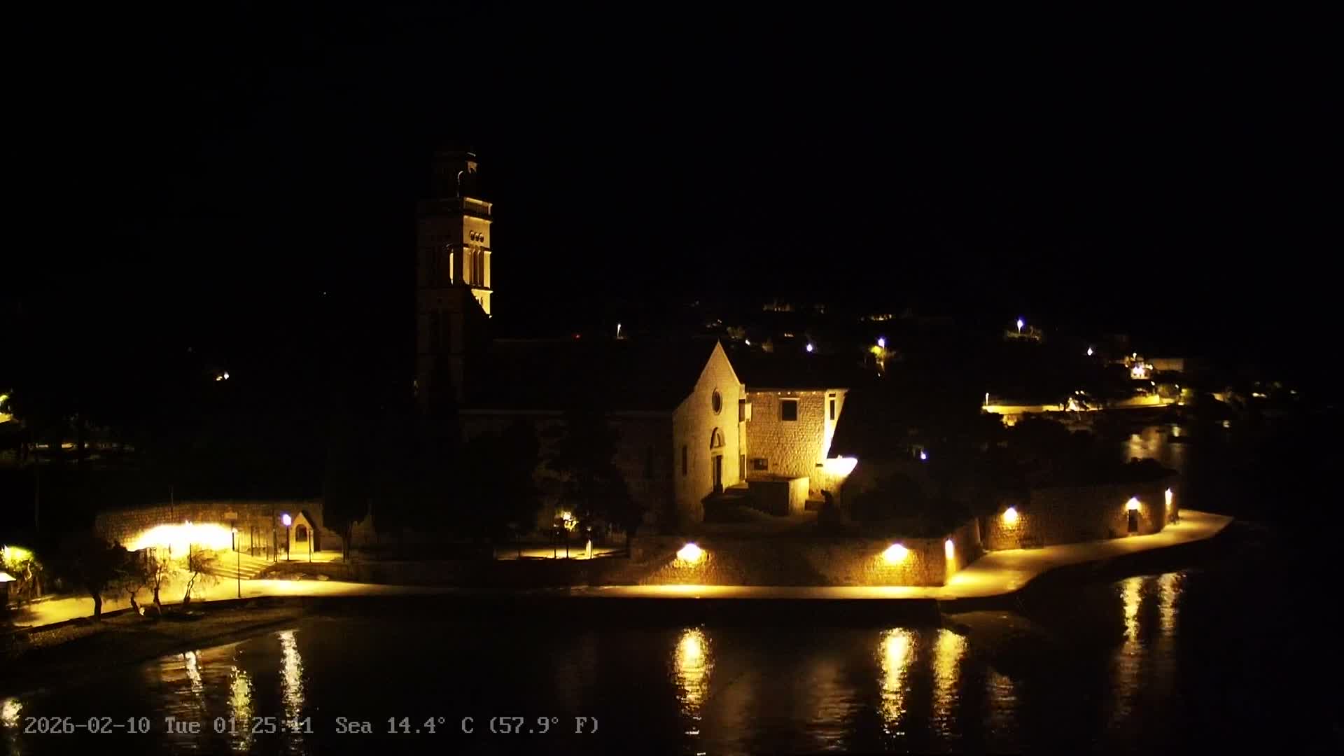Dalmatia, Hvar Town  & Adriatic Coast Beach Kriza Panaromic Live Cam - Hvar, Grad Hvar, Split-Dalmatia, Croatia