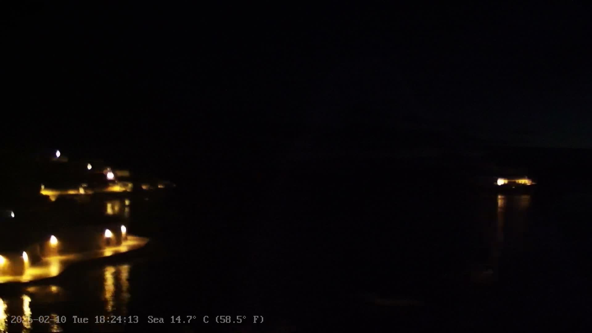 Dalmatia, Hvar Town  & Adriatic Coast Beach Kriza Panaromic Live Cam - Hvar, Grad Hvar, Split-Dalmatia, Croatia