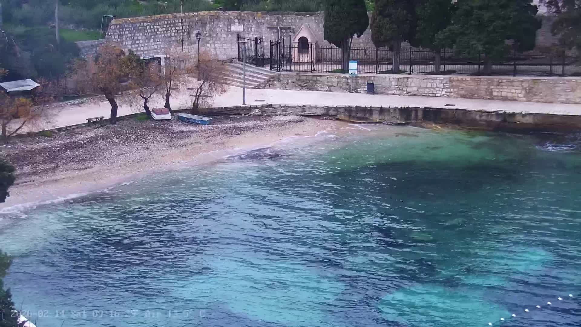 Dalmatia, Hvar Town  & Adriatic Coast Beach Kriza Panaromic Live Cam - Hvar, Grad Hvar, Split-Dalmatia, Croatia