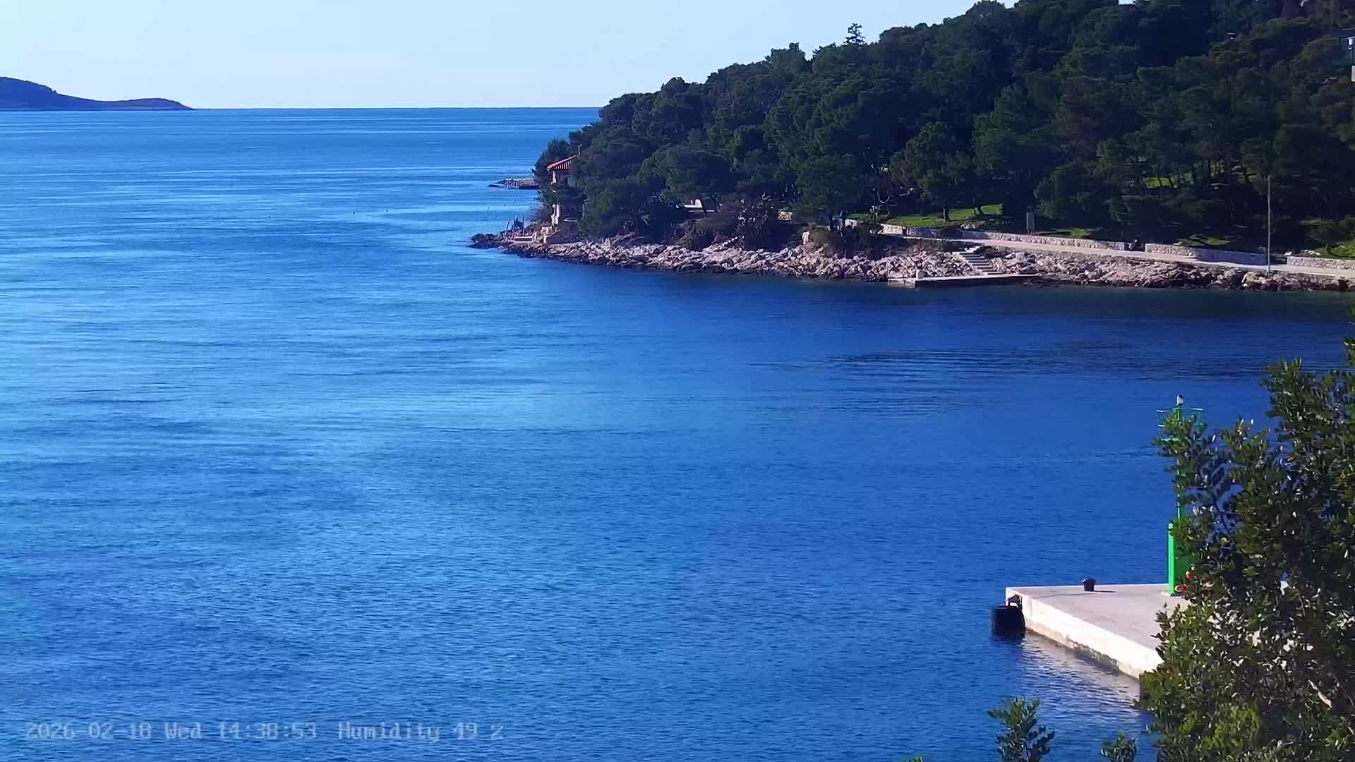 Dalmatia, Hvar Town  & Adriatic Coast Beach Kriza Panaromic Live Cam - Hvar, Grad Hvar, Split-Dalmatia, Croatia