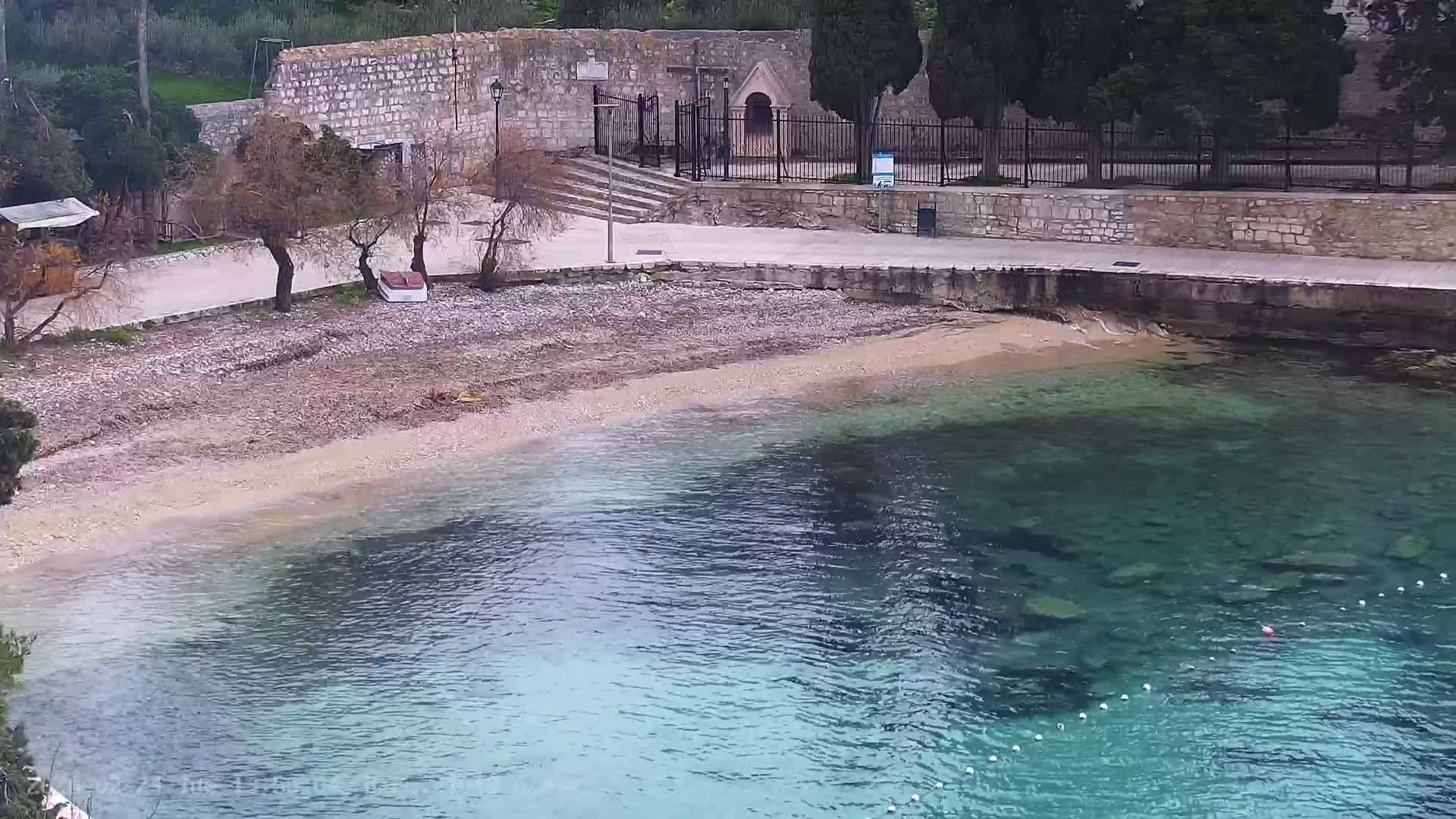 Dalmatia, Hvar Town  & Adriatic Coast Beach Kriza Panaromic Live Cam - Hvar, Grad Hvar, Split-Dalmatia, Croatia