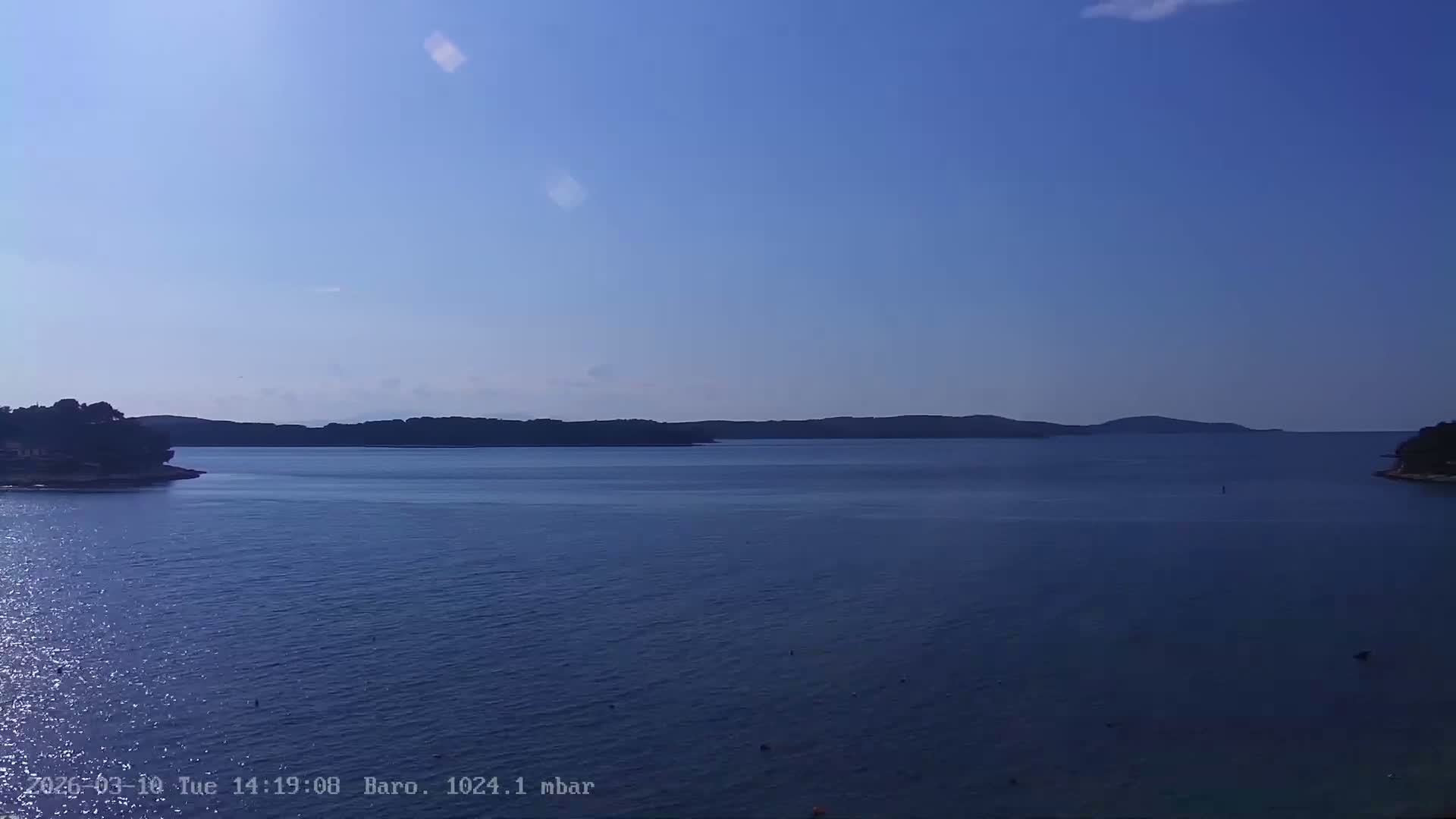 Dalmatia, Hvar Town  & Adriatic Coast Beach Kriza Panaromic Live Cam - Hvar, Grad Hvar, Split-Dalmatia, Croatia