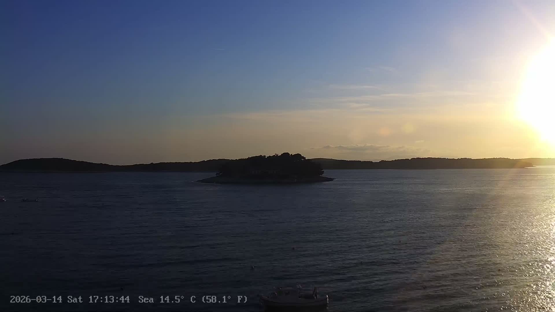 Dalmatia, Hvar Town  & Adriatic Coast Beach Kriza Panaromic Live Cam - Hvar, Grad Hvar, Split-Dalmatia, Croatia