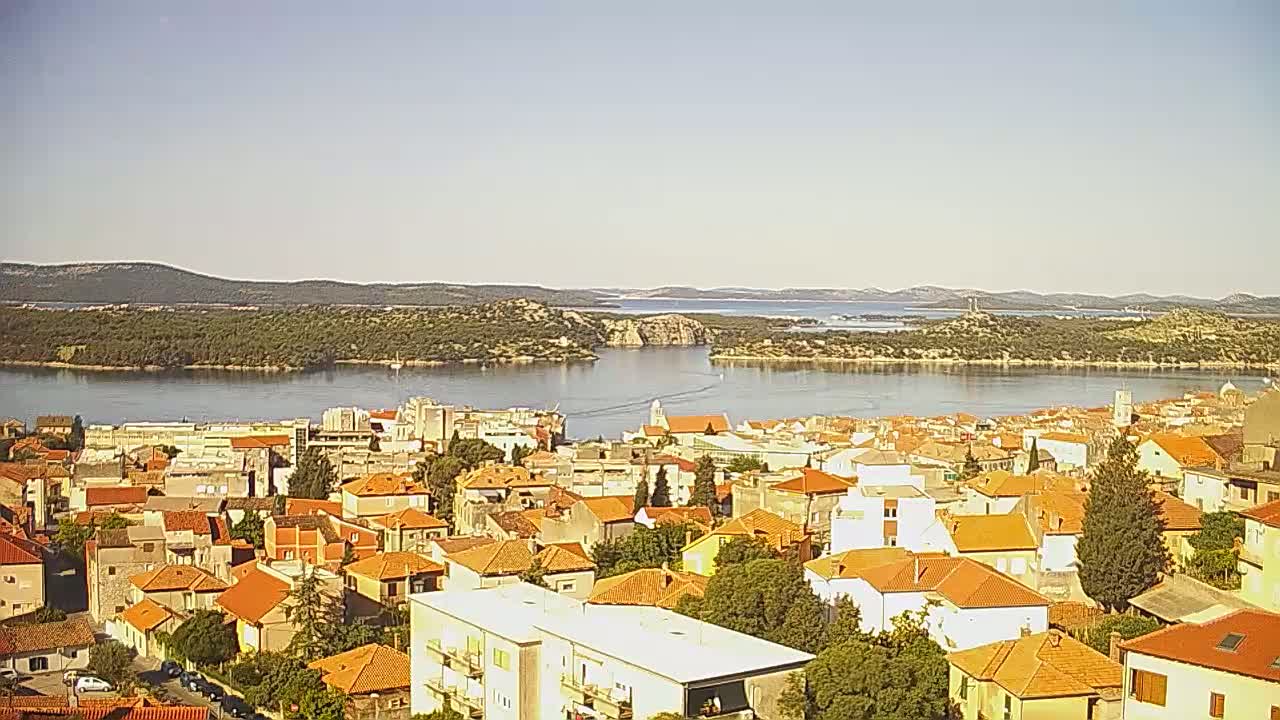 Šibenik City & Adriatic Dalmatia Coast Skyline Live Cam - Sibenik, Šibenik-Knin, Croatia