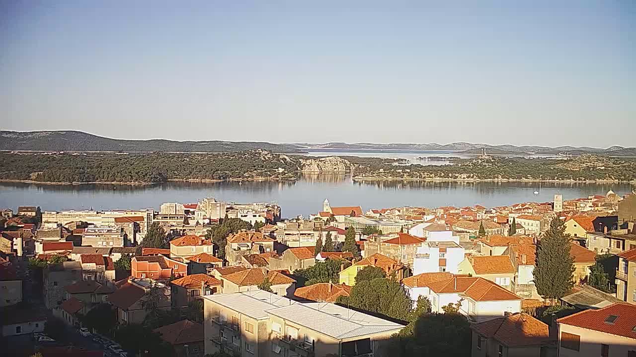 Šibenik City & Adriatic Dalmatia Coast Skyline Live Cam - Sibenik, Šibenik-Knin, Croatia