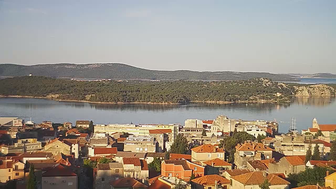 Šibenik City & Adriatic Dalmatia Coast Skyline Live Cam - Sibenik, Šibenik-Knin, Croatia
