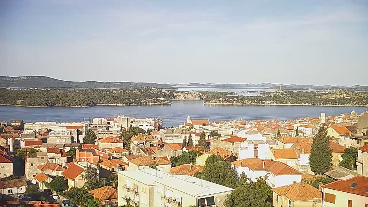 Šibenik City & Adriatic Dalmatia Coast Skyline Live Cam - Sibenik, Šibenik-Knin, Croatia