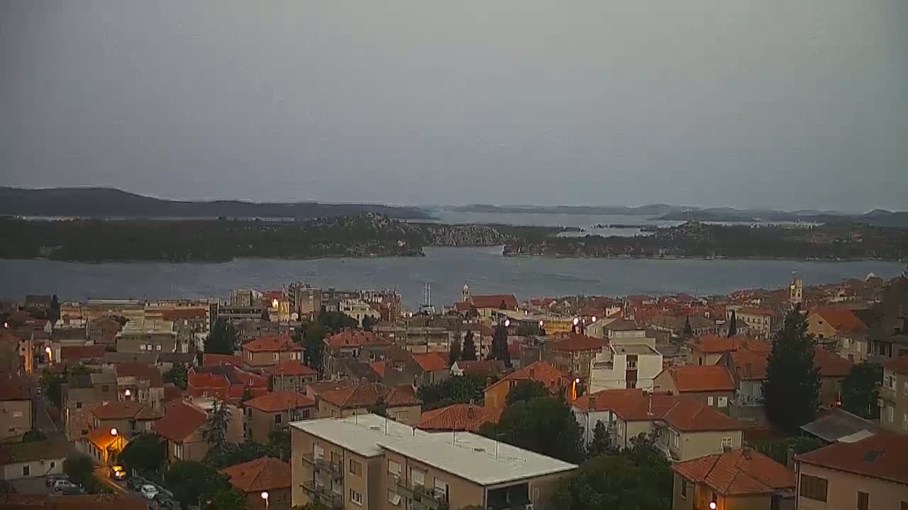 Šibenik City & Adriatic Dalmatia Coast Skyline Live Cam - Sibenik, Šibenik-Knin, Croatia