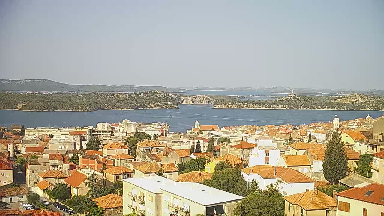 Šibenik City & Adriatic Dalmatia Coast Skyline Live Cam - Sibenik, Šibenik-Knin, Croatia