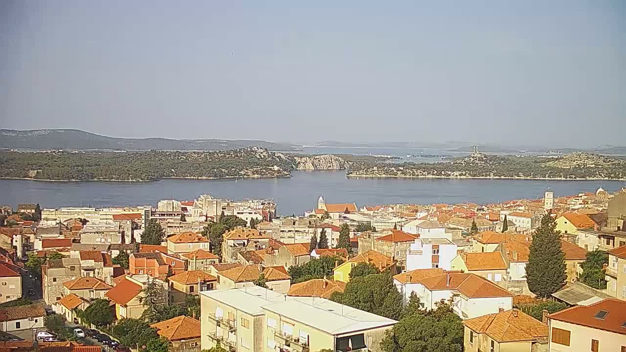 Šibenik City & Adriatic Dalmatia Coast Skyline Live Cam - Sibenik, Šibenik-Knin, Croatia