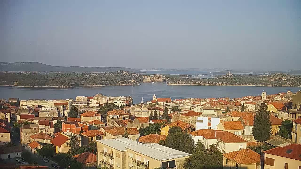 Šibenik City & Adriatic Dalmatia Coast Skyline Live Cam - Sibenik, Šibenik-Knin, Croatia