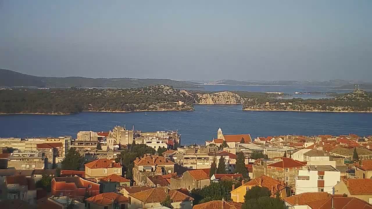Šibenik City & Adriatic Dalmatia Coast Skyline Live Cam - Sibenik, Šibenik-Knin, Croatia