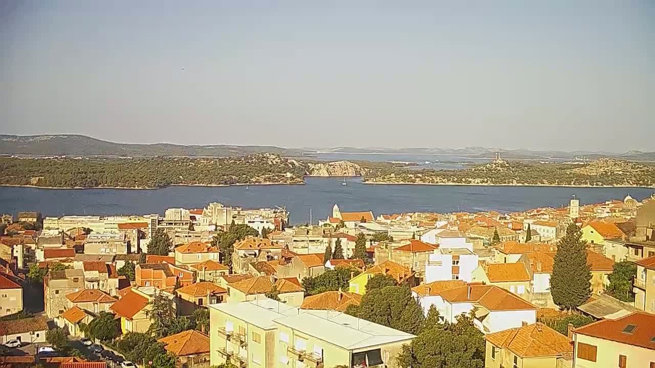 Šibenik City & Adriatic Dalmatia Coast Skyline Live Cam - Sibenik, Šibenik-Knin, Croatia