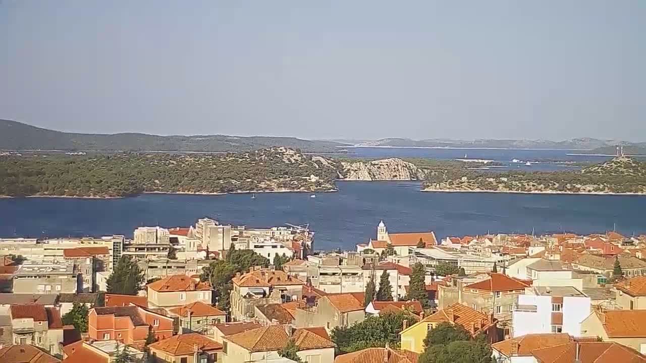Šibenik City & Adriatic Dalmatia Coast Skyline Live Cam - Sibenik, Šibenik-Knin, Croatia