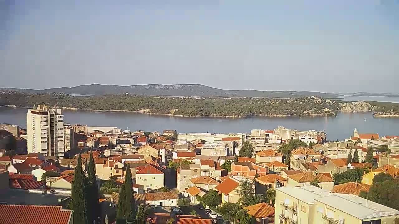 Šibenik City & Adriatic Dalmatia Coast Skyline Live Cam - Sibenik, Šibenik-Knin, Croatia