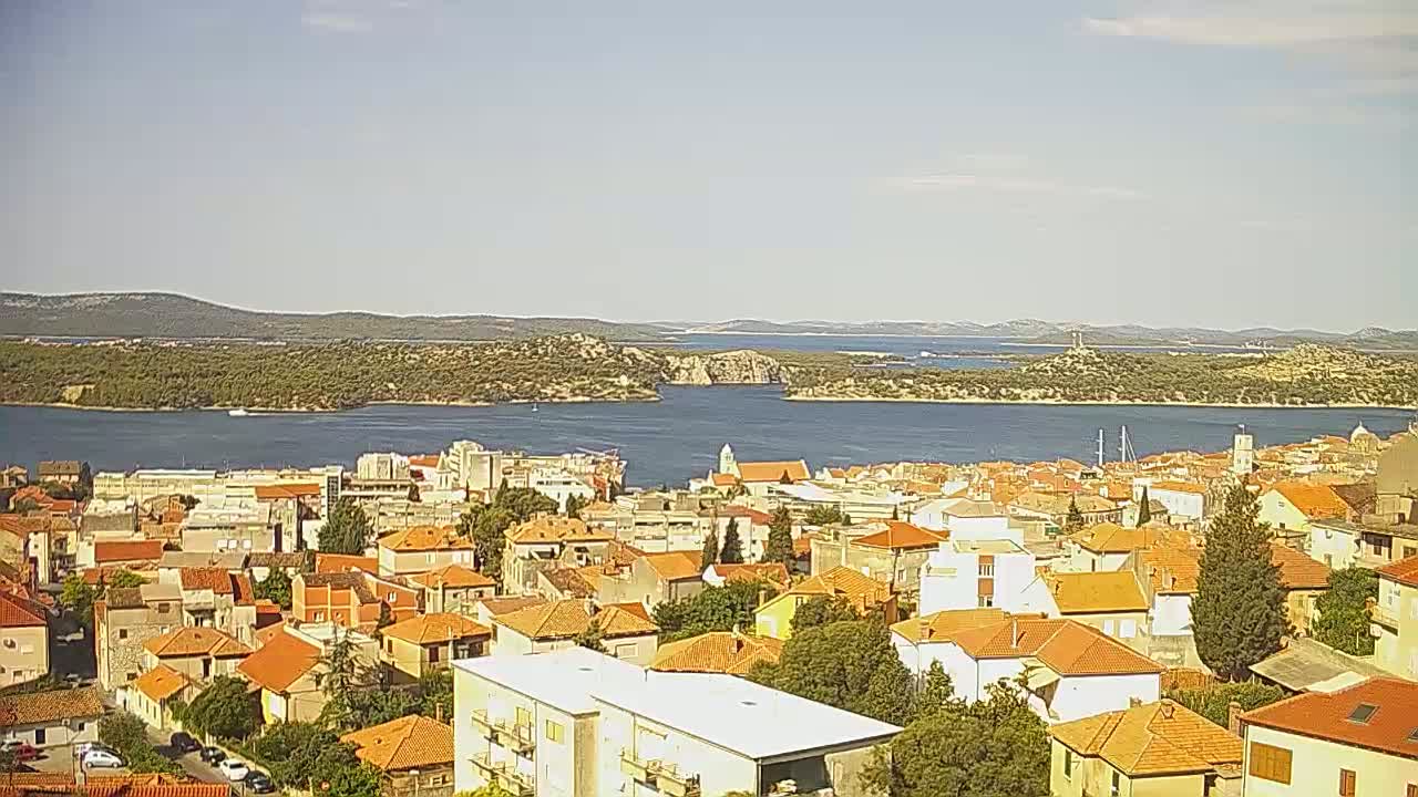 Šibenik City & Adriatic Dalmatia Coast Skyline Live Cam - Sibenik, Šibenik-Knin, Croatia