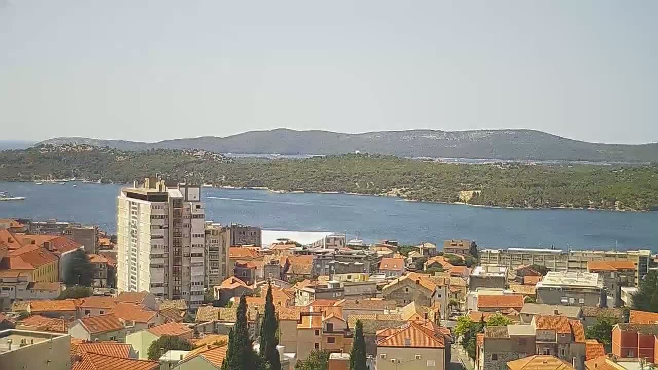 Šibenik City & Adriatic Dalmatia Coast Skyline Live Cam - Sibenik, Šibenik-Knin, Croatia
