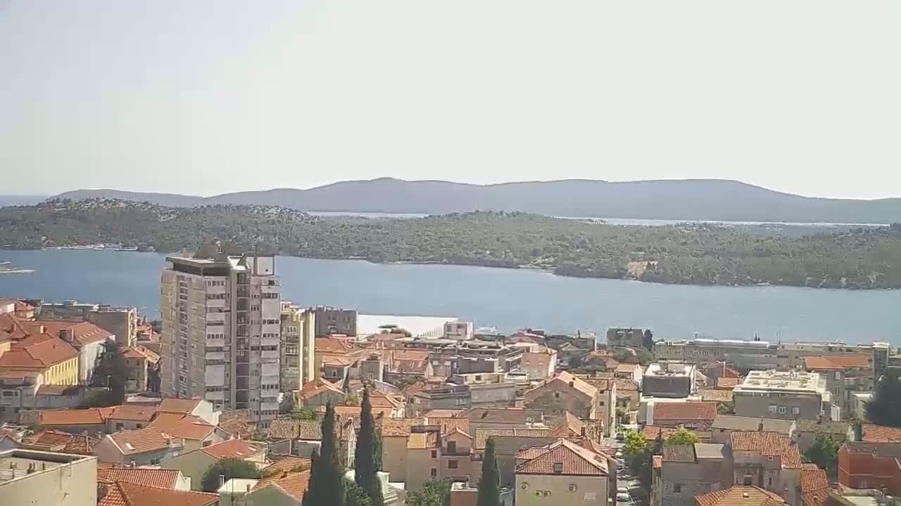 Šibenik City & Adriatic Dalmatia Coast Skyline Live Cam - Sibenik, Šibenik-Knin, Croatia