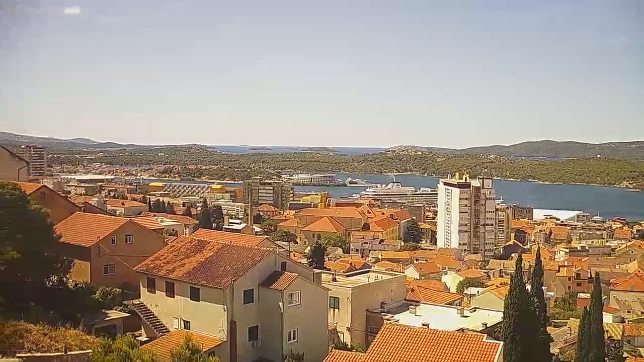 Šibenik City & Adriatic Dalmatia Coast Skyline Live Cam - Sibenik, Šibenik-Knin, Croatia