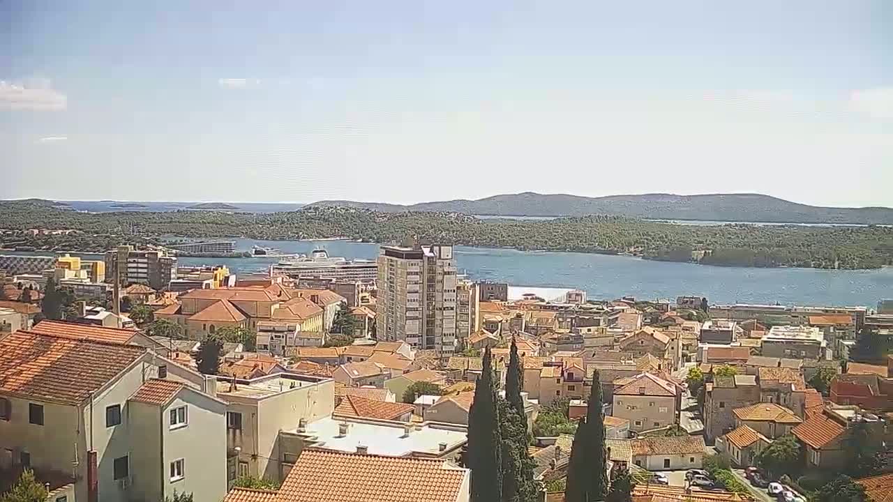 Šibenik City & Adriatic Dalmatia Coast Skyline Live Cam - Sibenik, Šibenik-Knin, Croatia