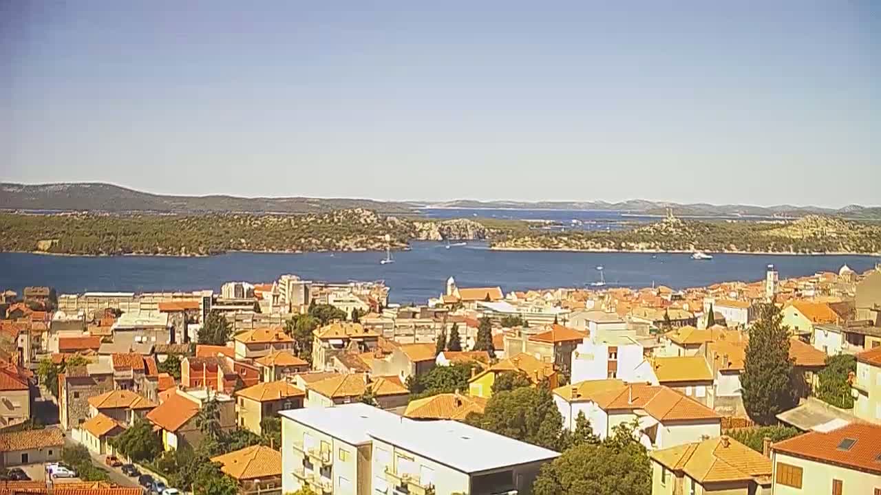 Šibenik City & Adriatic Dalmatia Coast Skyline Live Cam - Sibenik, Šibenik-Knin, Croatia