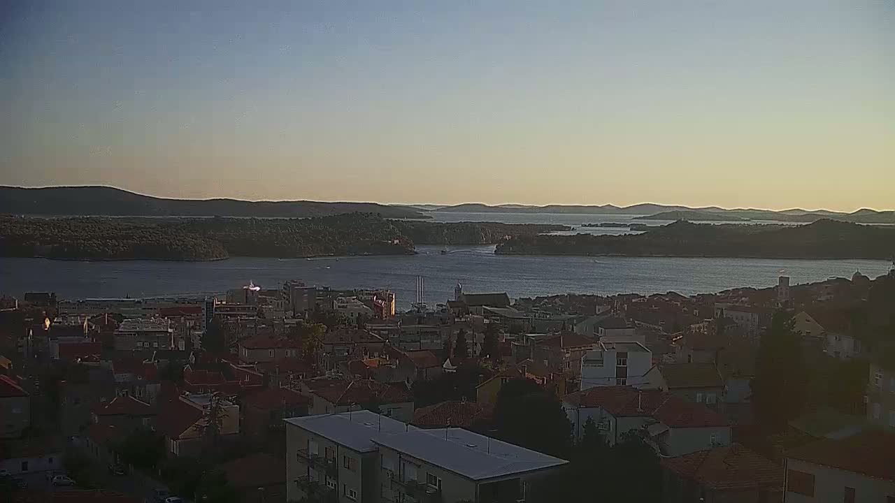 Šibenik City & Adriatic Dalmatia Coast Skyline Live Cam - Sibenik, Šibenik-Knin, Croatia