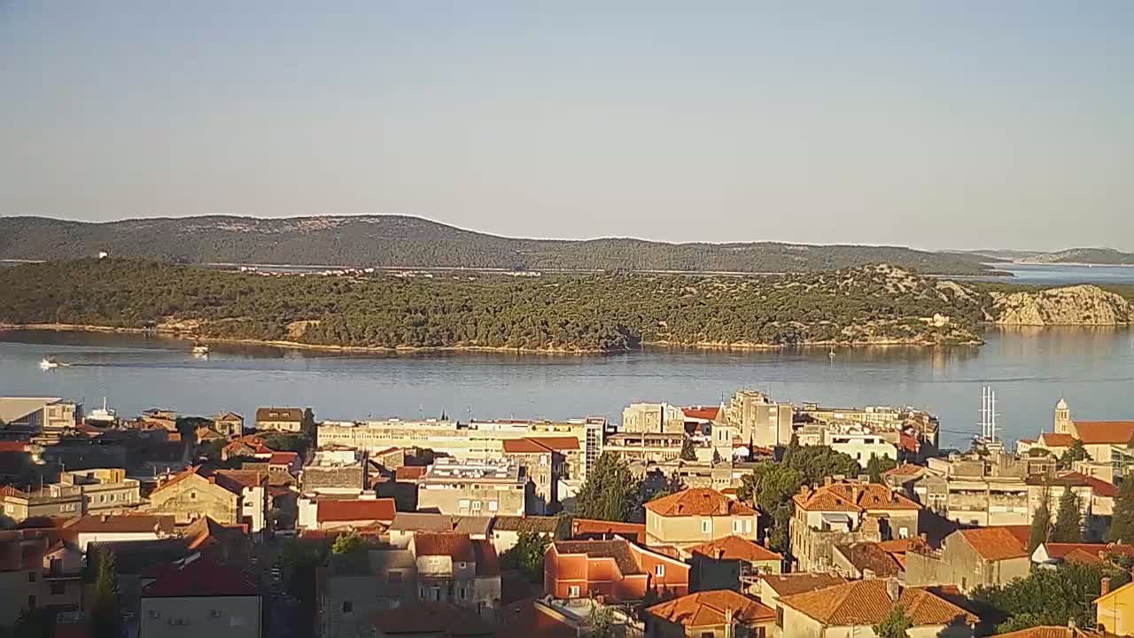 Šibenik City & Adriatic Dalmatia Coast Skyline Live Cam - Sibenik, Šibenik-Knin, Croatia