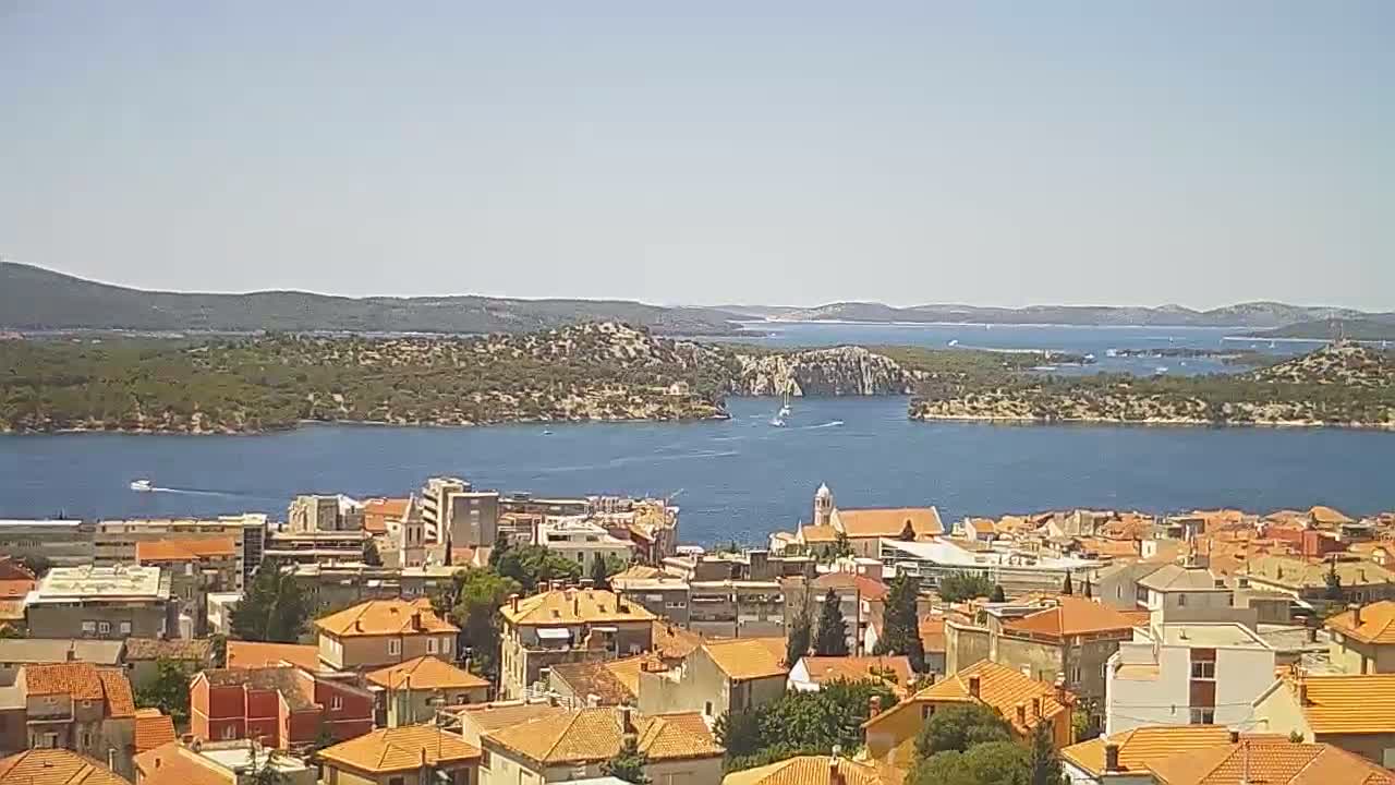Šibenik City & Adriatic Dalmatia Coast Skyline Live Cam - Sibenik, Šibenik-Knin, Croatia