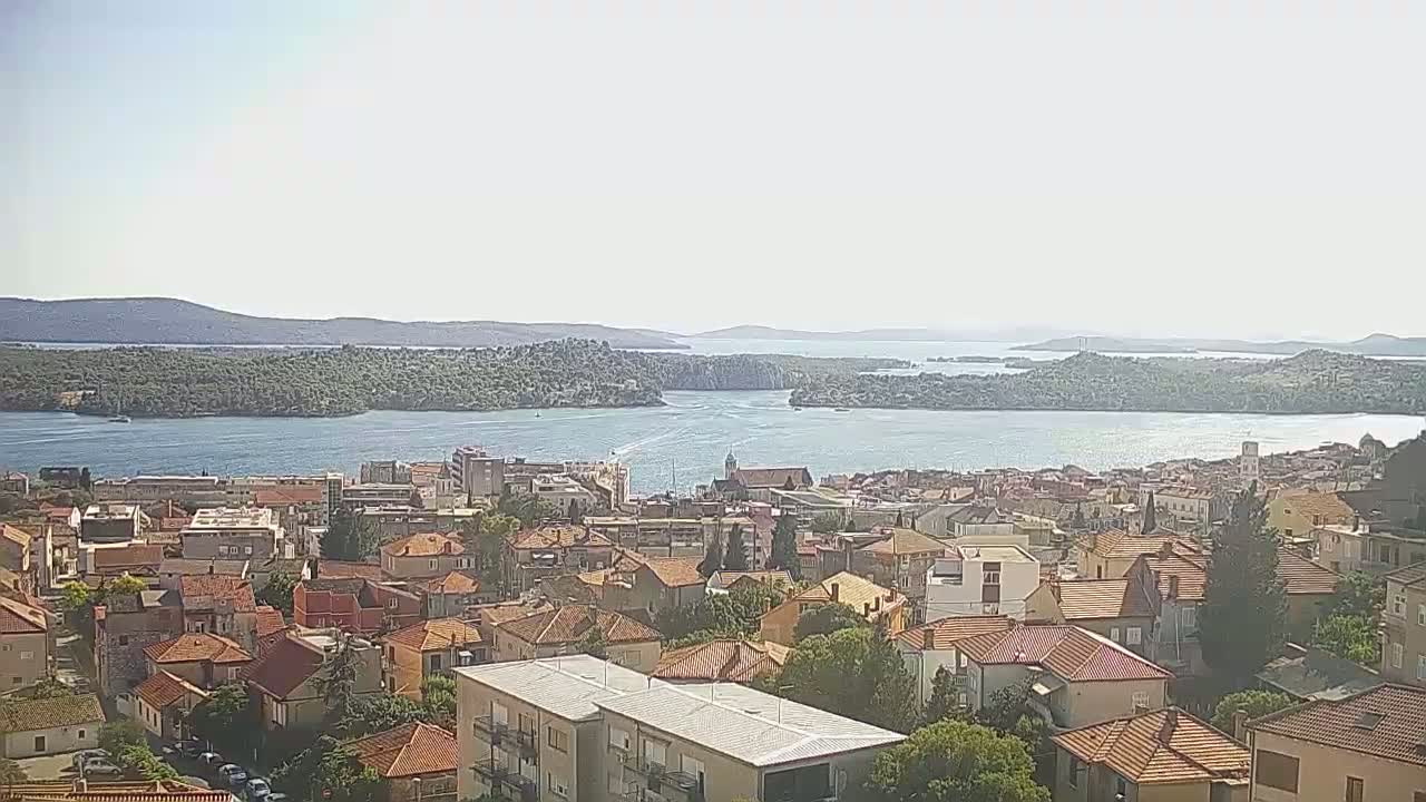 Šibenik City & Adriatic Dalmatia Coast Skyline Live Cam - Sibenik, Šibenik-Knin, Croatia