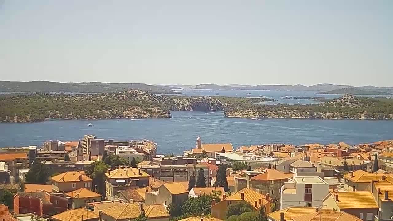 Šibenik City & Adriatic Dalmatia Coast Skyline Live Cam - Sibenik, Šibenik-Knin, Croatia