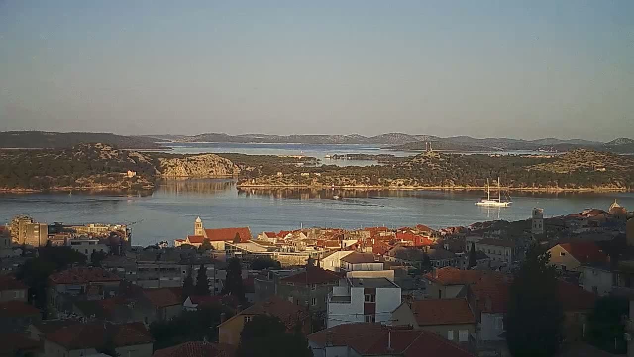 Šibenik City & Adriatic Dalmatia Coast Skyline Live Cam - Sibenik, Šibenik-Knin, Croatia