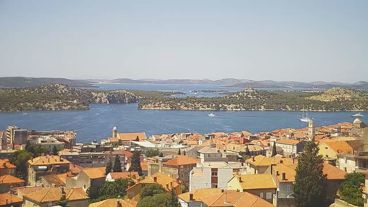 Šibenik City & Adriatic Dalmatia Coast Skyline Live Cam - Sibenik, Šibenik-Knin, Croatia