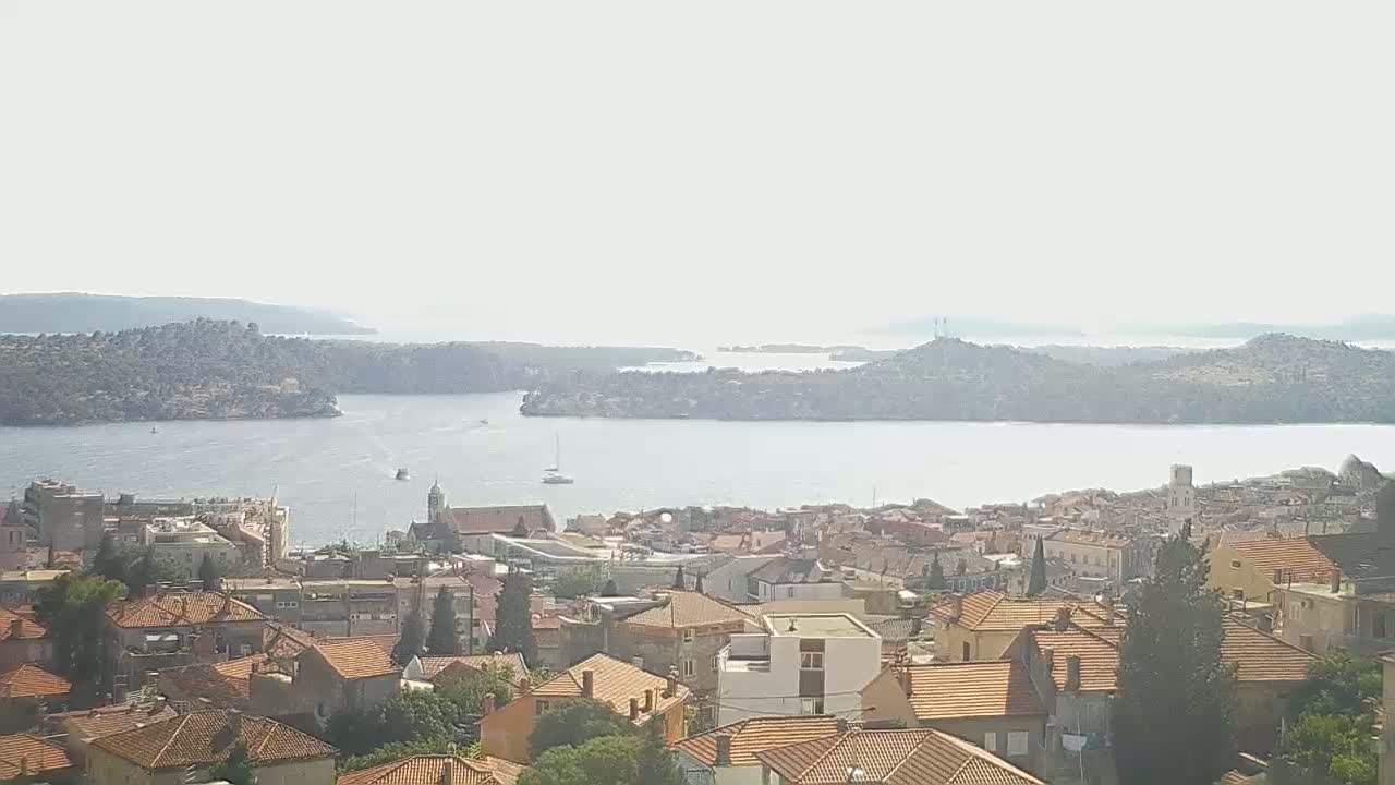 Šibenik City & Adriatic Dalmatia Coast Skyline Live Cam - Sibenik, Šibenik-Knin, Croatia