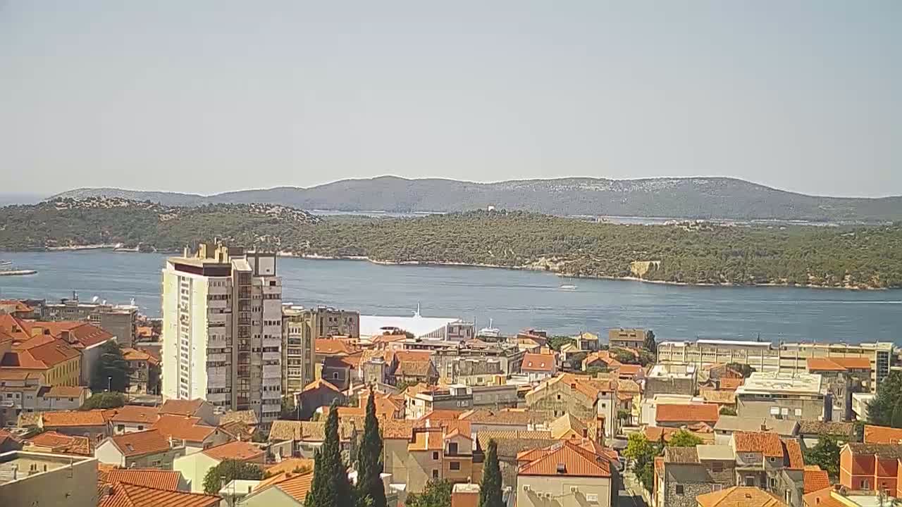 Šibenik City & Adriatic Dalmatia Coast Skyline Live Cam - Sibenik, Šibenik-Knin, Croatia