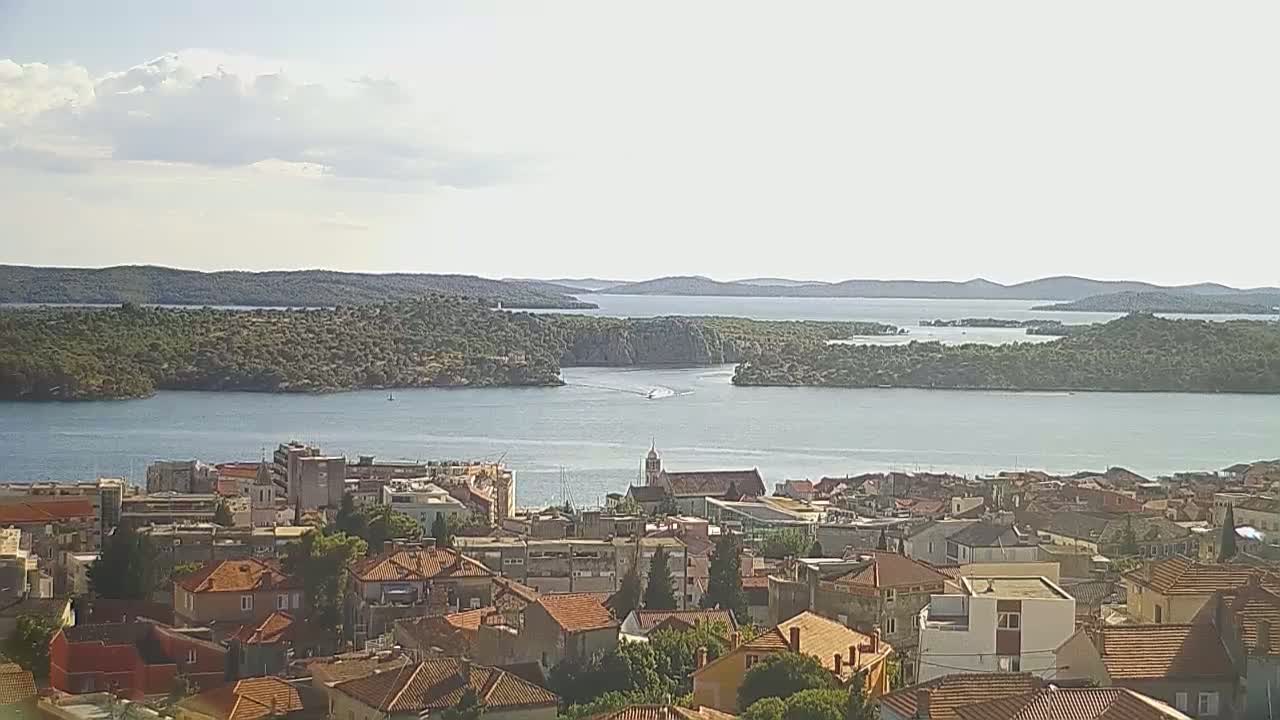 Šibenik City & Adriatic Dalmatia Coast Skyline Live Cam - Sibenik, Šibenik-Knin, Croatia