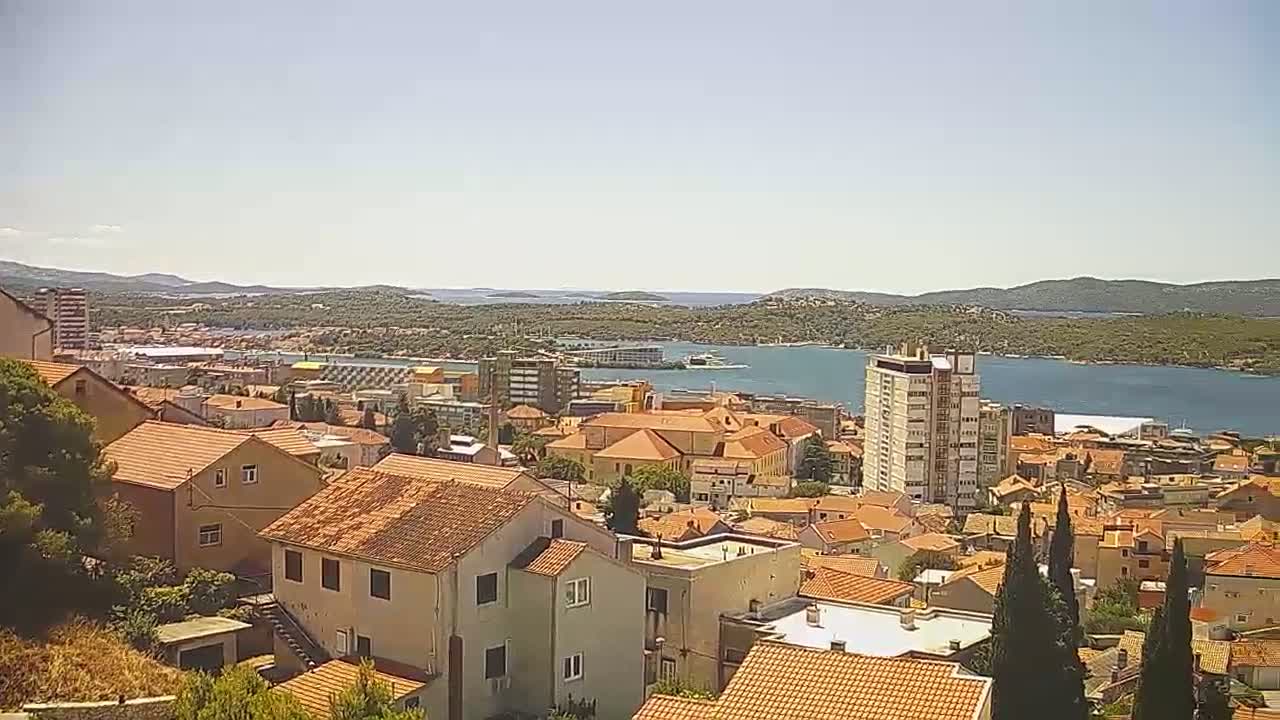 Šibenik City & Adriatic Dalmatia Coast Skyline Live Cam - Sibenik, Šibenik-Knin, Croatia